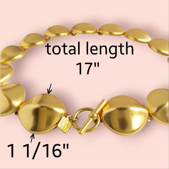 Vintage 90s Anne Klein Collar Necklace Matte Gold Statement Modern Chunky - Picture 12 of 12